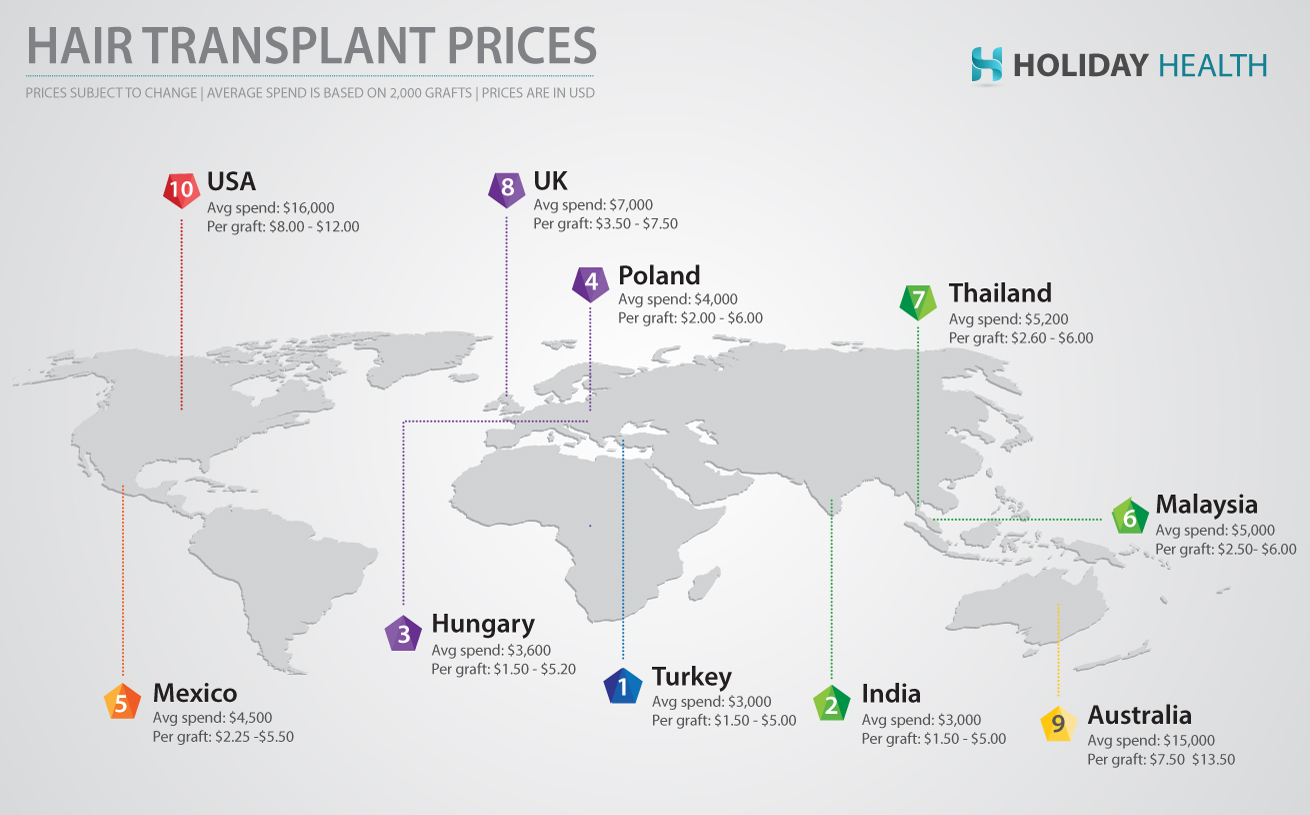 Turist middag Vend tilbage Hair transplant cost: International price comparison guide for hair  restoration 2017